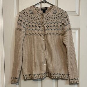 Woolrich Vintage Women's Patterned Beige Cardigan